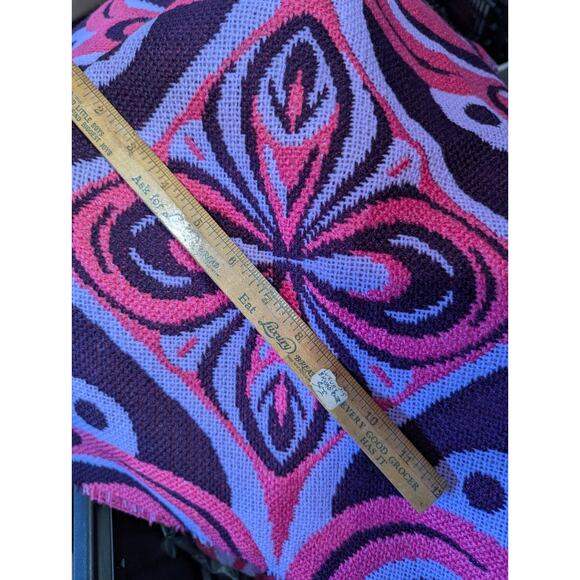 NOS Vintage LARGE Medallion Italian Woven Fabric 1970s 98" x 117" - Picture 6 of 7